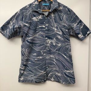 Tori Richard Blue Aloha Hawaiian Shirt M